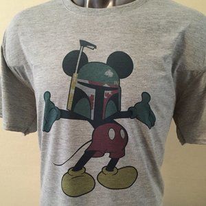Mickey Mouse Boba Fett Light Gray Unisex T Shirt